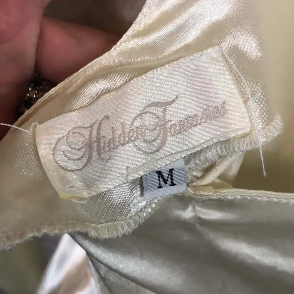 American Vintage retro romantic hidden fantasy ivory sheer slip size medium